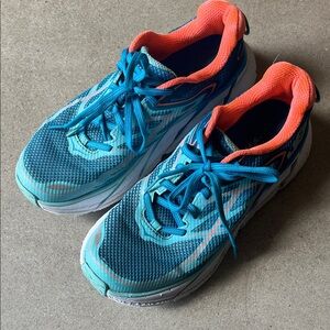 Hoka Clifton 3 Women’s Blue and Orange Sneakers sz 8.5